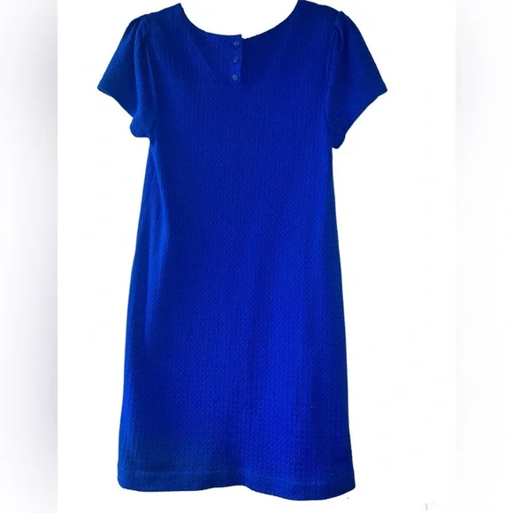 Anthropologie Maeve 60s Retro Textured Short Sleeve Shift Dress Size Small Blue - Picture 5 of 12